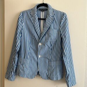 Ralph Lauren Blue and White stripe 100% cotton blazer